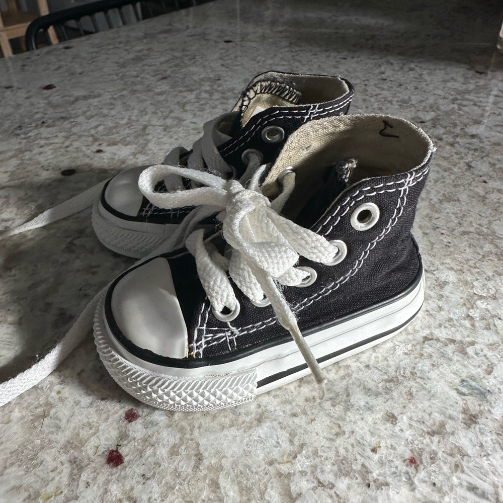 Brand New Baby Size 2 Converse Black And White